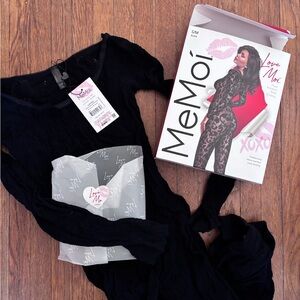 MeMoi Black Lace Bodysuit Catsuit